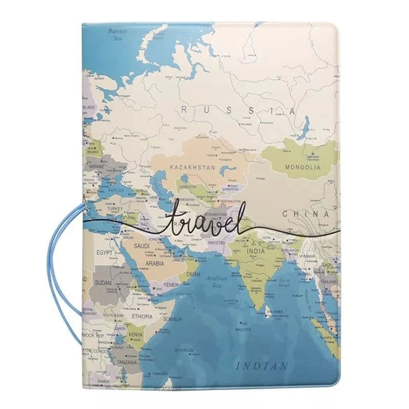 Capa para Passaporte Mapa Mundi