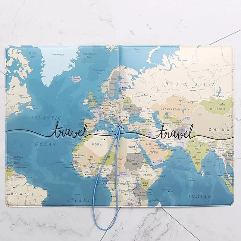 Capa para Passaporte Mapa Mundi