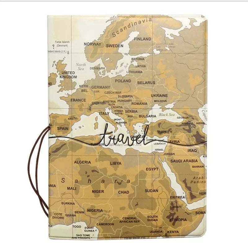 Capa para Passaporte Mapa Mundi