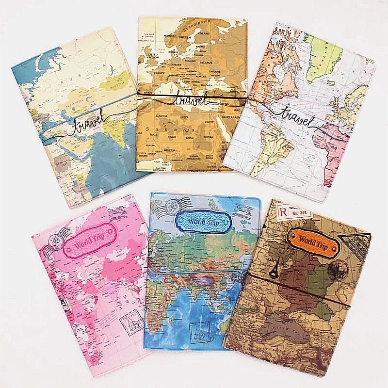 Capa para Passaporte Mapa Mundi