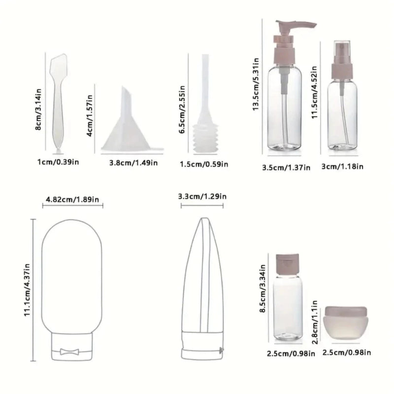 Kit 11 Frascos Para Viagem