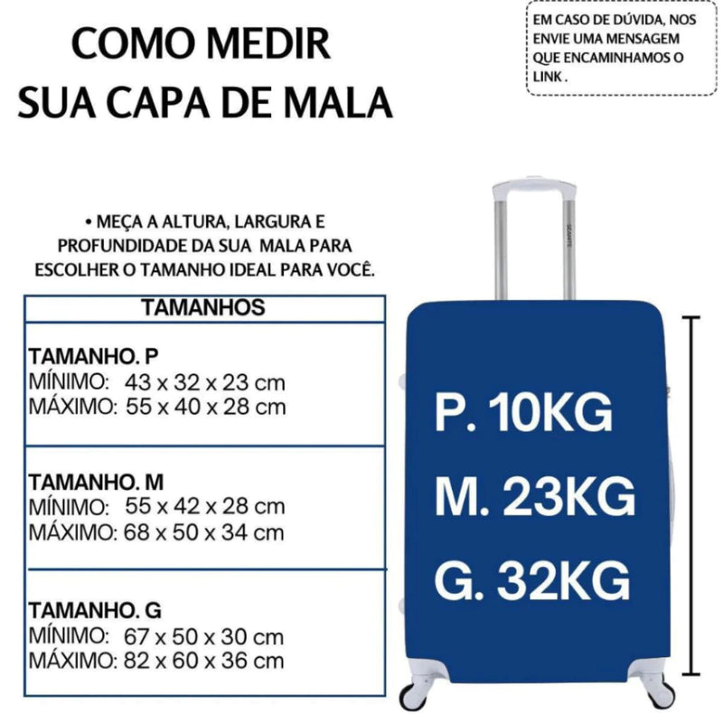 Capa Protetora para Mala de Viagem - Tamanho P