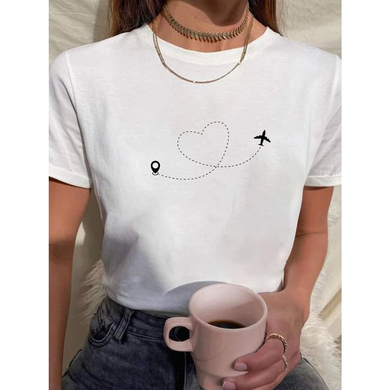 Camiseta Feminina Babylook "Amo Viajar"