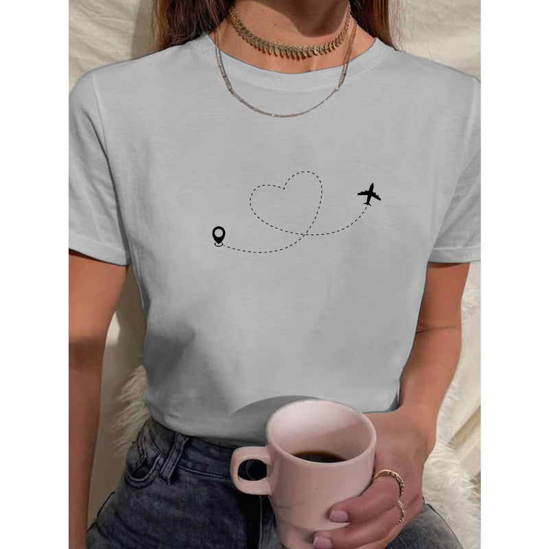 Camiseta Feminina Babylook "Amo Viajar"