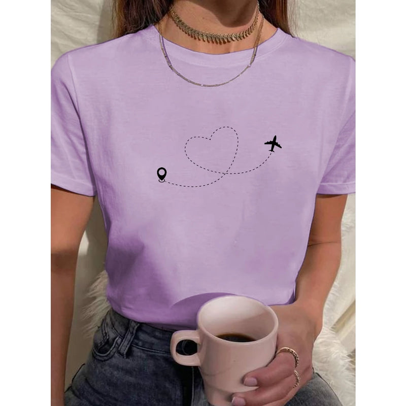 Camiseta Feminina Babylook "Amo Viajar"