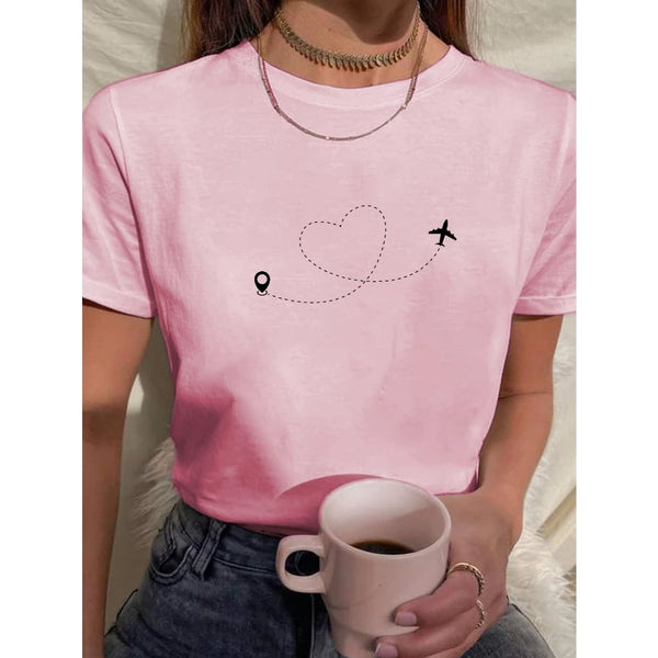 Camiseta Feminina Babylook "Amo Viajar"