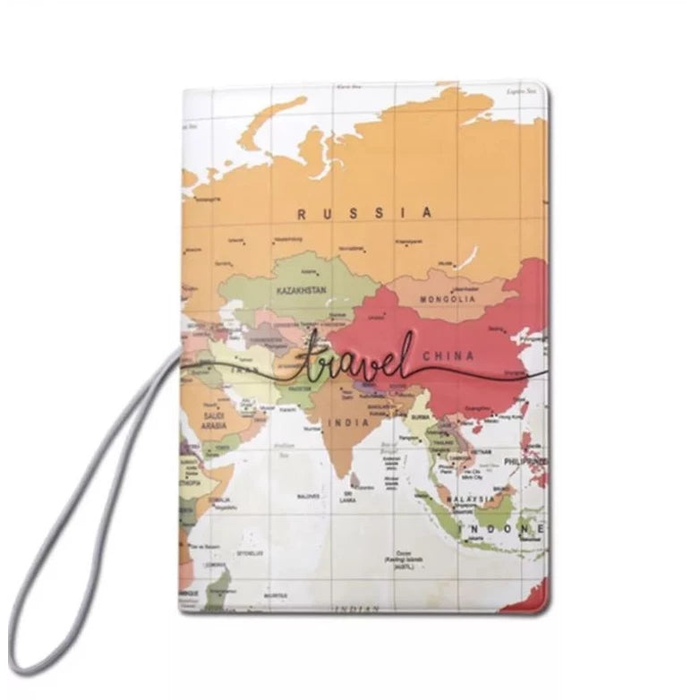 Capa para Passaporte Mapa Mundi